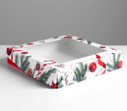 Изображение Коробка складная «Поздравляю!», 20 × 20 × 4 см